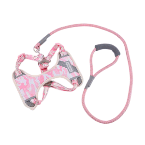 Saas Dog Mesh Harness (L)+ Round Leash - Pink