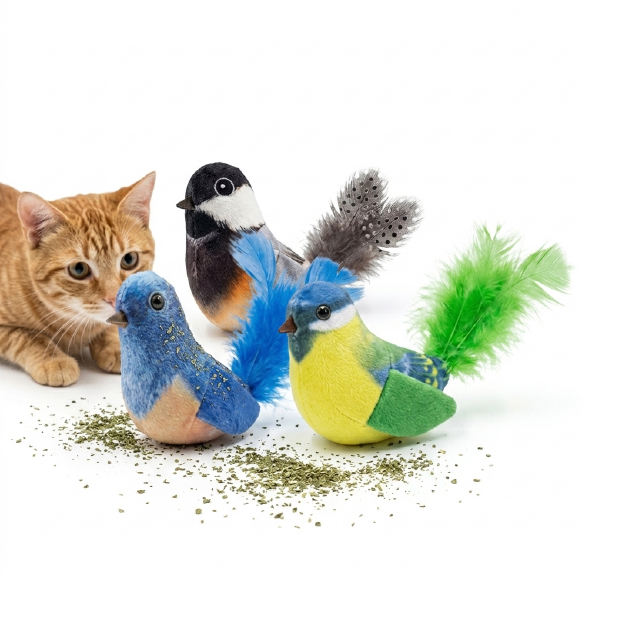 Saas Catnip Filling Bird Toy For Cat 13x9 CM