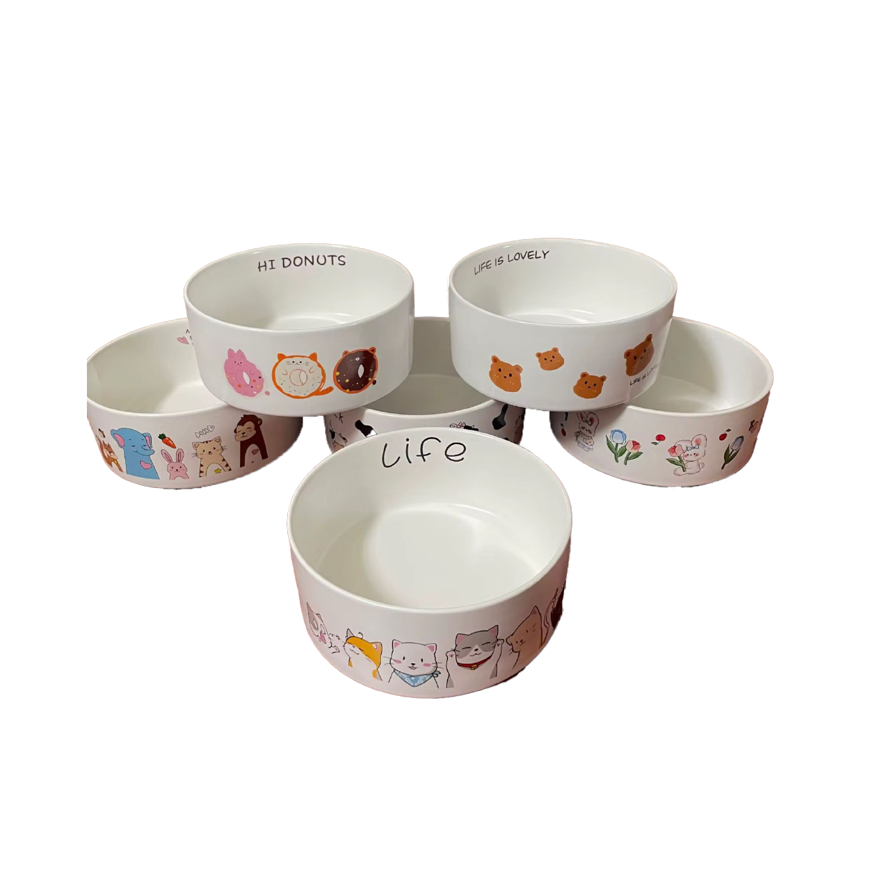 Saas Round Flat Ceramic Bowls 6x2.5 Inch