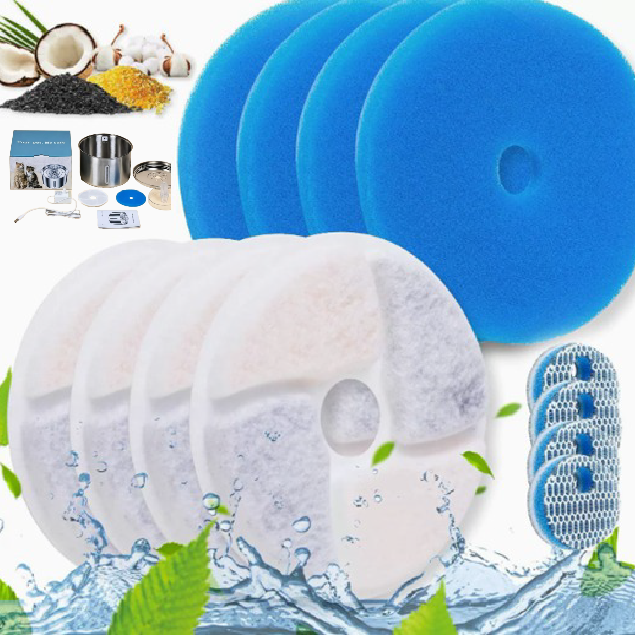 Smart Cat Water Fountain Feeder Filters 4 pcs Set