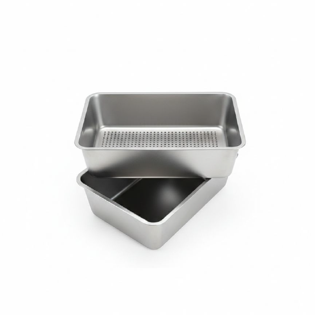 Saas Stainless Steel Filter Cat Litter Tray 60x40x20 CM - 60x40x15 CM