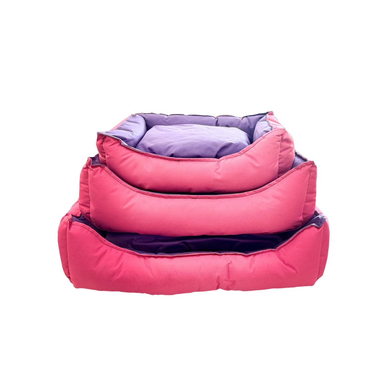 Saas Winter Pet Cushion 3 Piece Set Pink Vilot (S-52 X 39 X 14 CM, M-65 X 46 X 20 CM, L-75 X 54 X 20 CM)