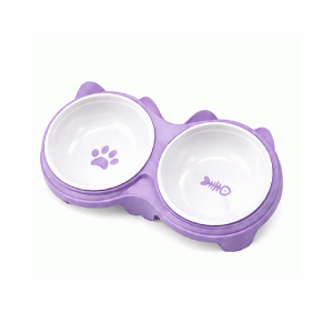Saas Dual Ceramic Food Bowl 27.8*14.7 (Purple)
