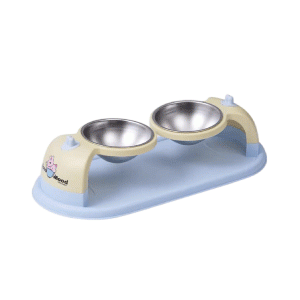Saas Dual Pet Food Bowl 44x20.5x11.5 CM (Blue-Yellow)