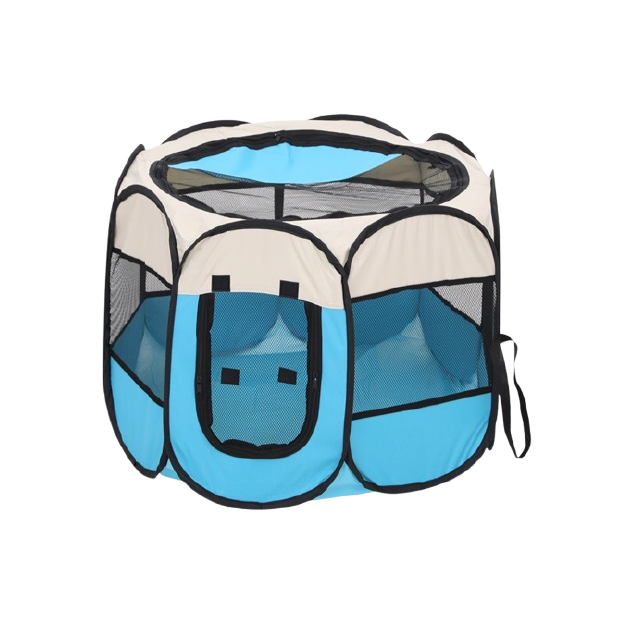 Saas Pet Foldable Playpen (S 73x73x43, M 91x91x58, L 114x114x58 CM) Blue