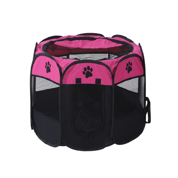 Saas Pet Foldable Playpen (S 73x73x43, M 91x91x58, L 114x114x58 CM) Deep Pink