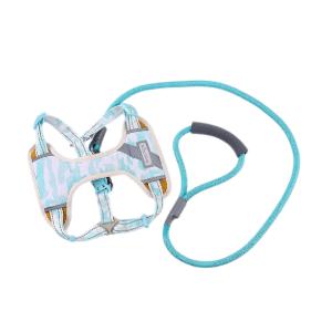 Saas Dog Mesh Harness (L)+ Round Leash - Blue