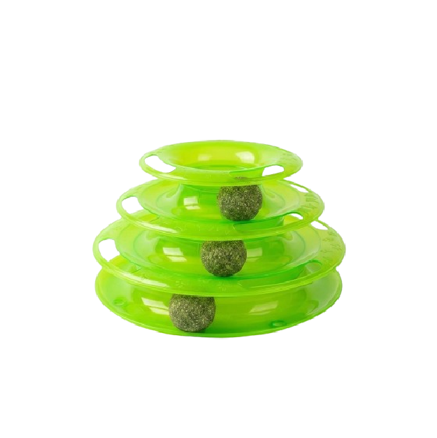 Saas Cat Tower Playing Toy With Catnip Ball No#6 (Green)