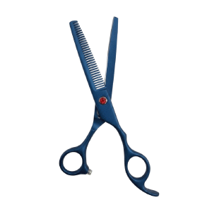 7 Inch Blue Thinner Scissor Small Hole