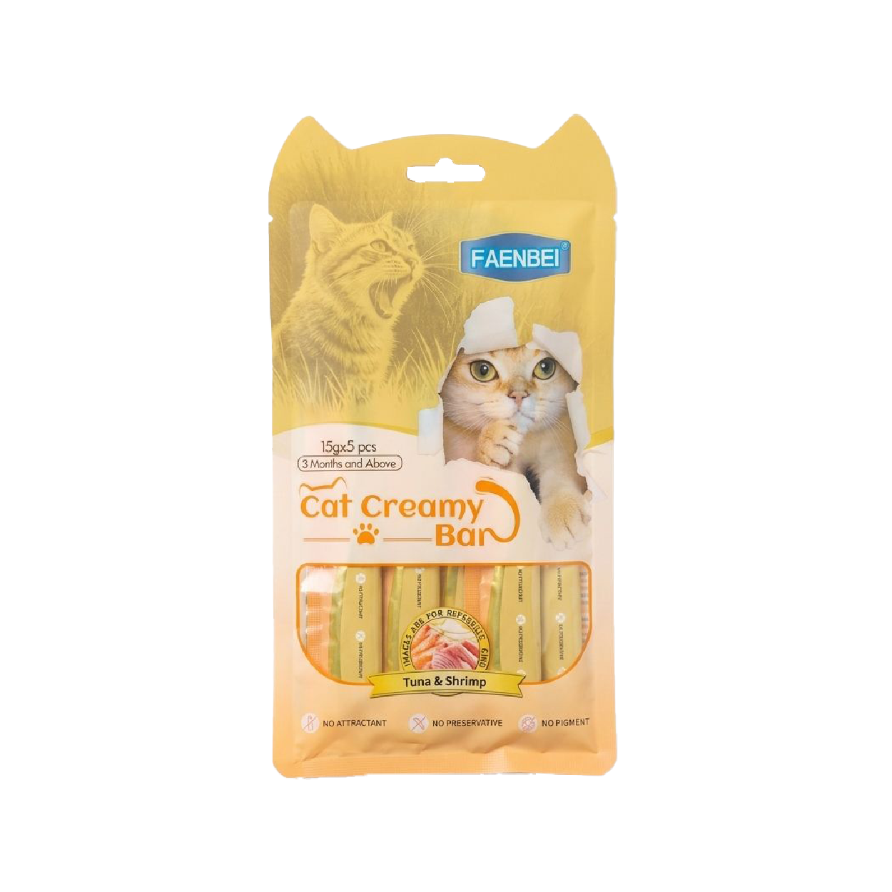 Faenbei Cat Creamy Bar 15g x 5Pcs (Tuna & Shrimp)
