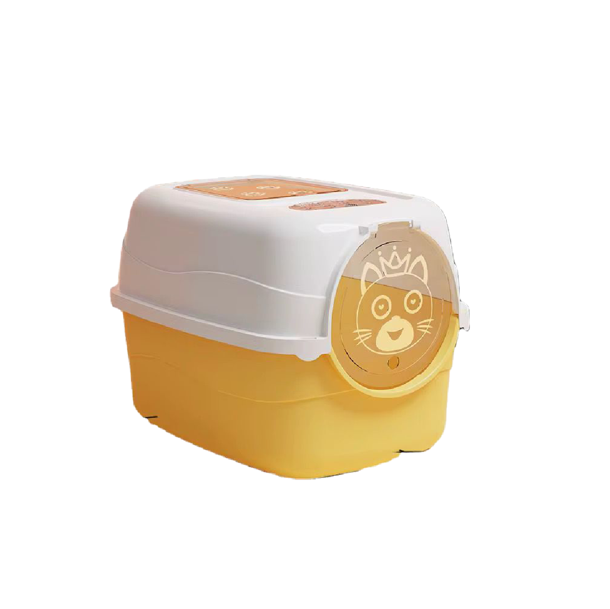 Saas Enclosd Cat Litter Box 50x35x35 CM (Yellow)