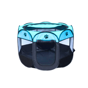 Saas Pet Foldable Playpen (S 73x73x43, M 91x91x58, L 114x114x58 CM) Black & Blue