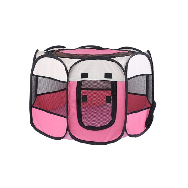 Saas Pet Foldable Playpen (S 73x73x43, M 91x91x58, L 114x114x58 CM) Pink