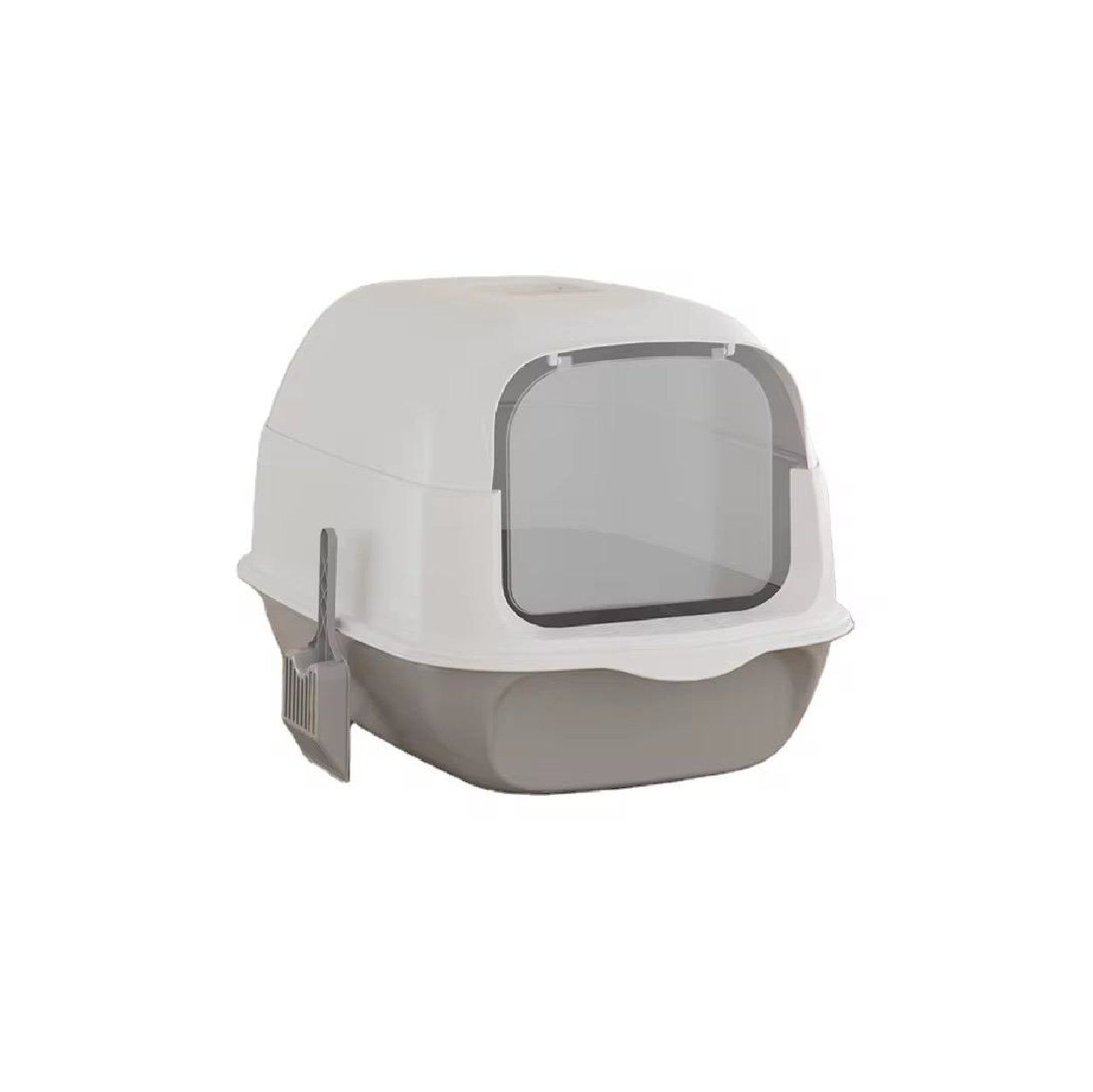 Saas Enclosed Cat Litter Box 50x35x33 Cm (Gray)