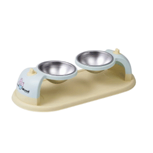 Saas Dual Pet Food Bowl 44x20.5x11.5 CM (Yellow-Green)