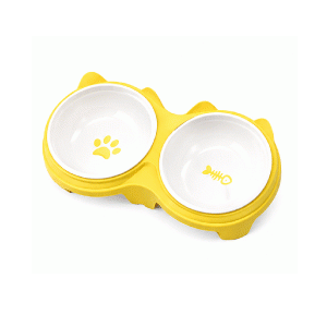 Saas Dual Ceramic Food Bowl 27.8*14.7 (Yellow)