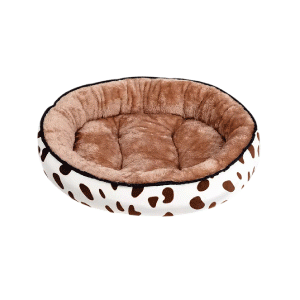 Saas Pet Round Bed (Brown & Cream) M - 50x43 CM, L -  60x48 CM, XL -  70x60 CM