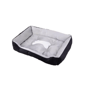 Saas Rectangle Pet Beds (S 50x38x15 CM, M 60x45x15 CM, L 70x50x15 CM) (Black Gray)