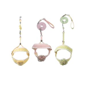 Saas Round Leash + Fancy Harness Set (1.00x120, 0.5mmx120 CM)