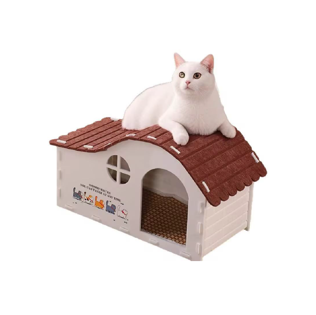 Saas Felt Cat House Bed 60x30x37 CM (Light Brown)