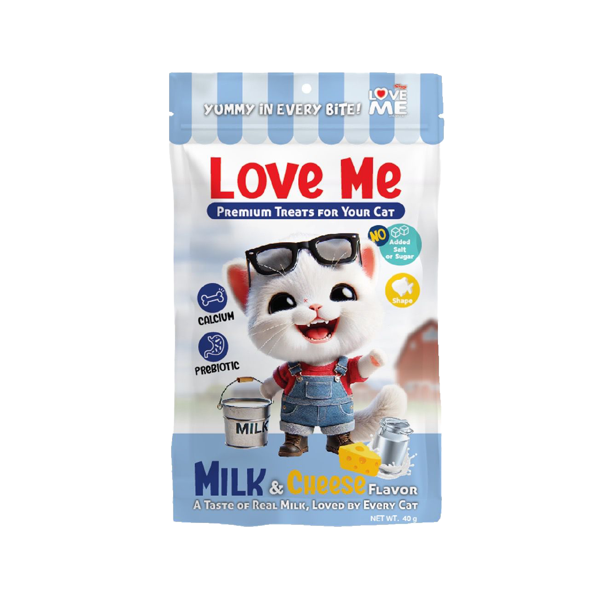 Love Me Premium Cat Treat (Milk & Cheese) 40gm