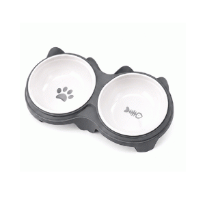 Saas Dual Ceramic Food Bowl 27.8*14.7 (Gray)