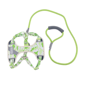 Saas Dog Mesh Harness (L)+ Round Leash - Green