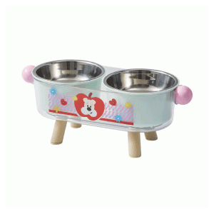 Saas Pet Dual Bowls With Legs 31.5x12.5x7.5 CM (Green)
