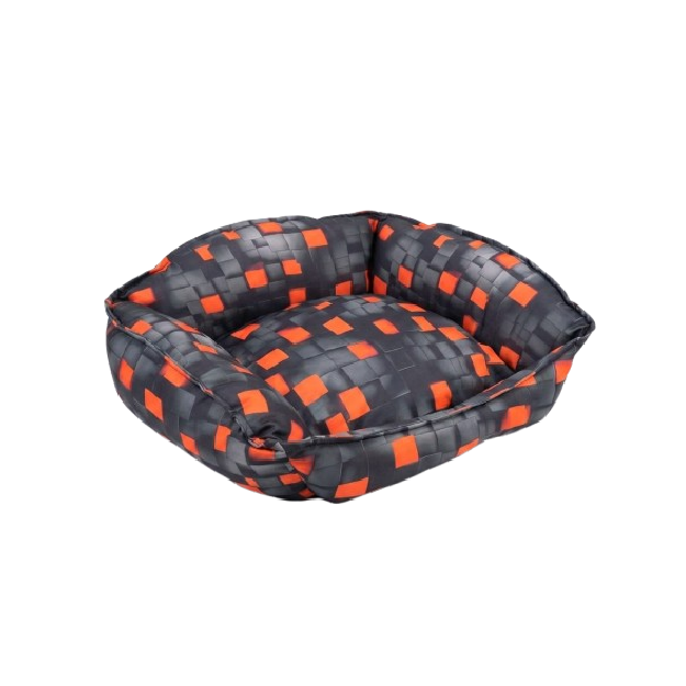 Saas Winter Pet Cushion (M-65x46x20, S-52x39x14 CM )Black & Orange