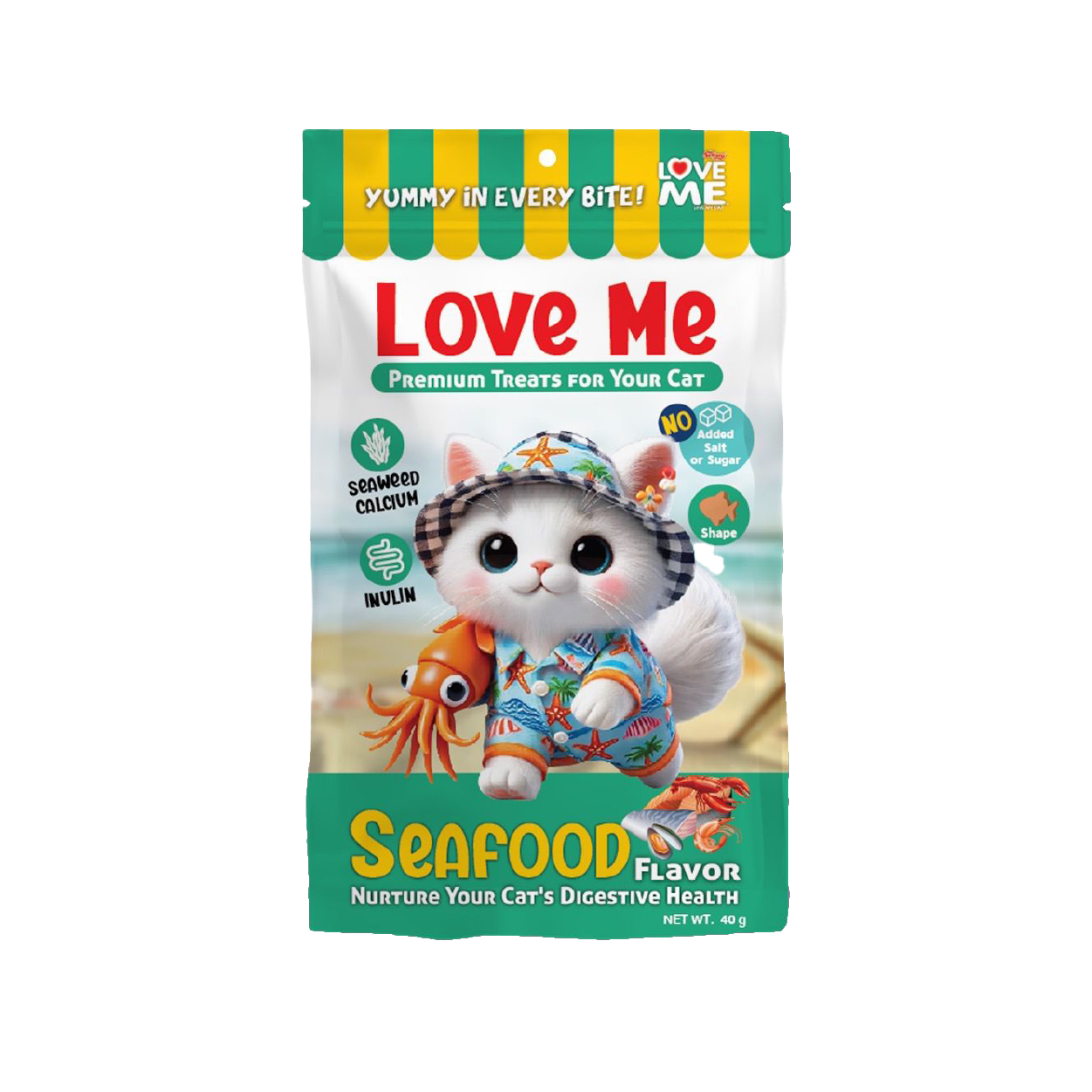 Love Me Premium Cat Treat (Seafood) 40gm