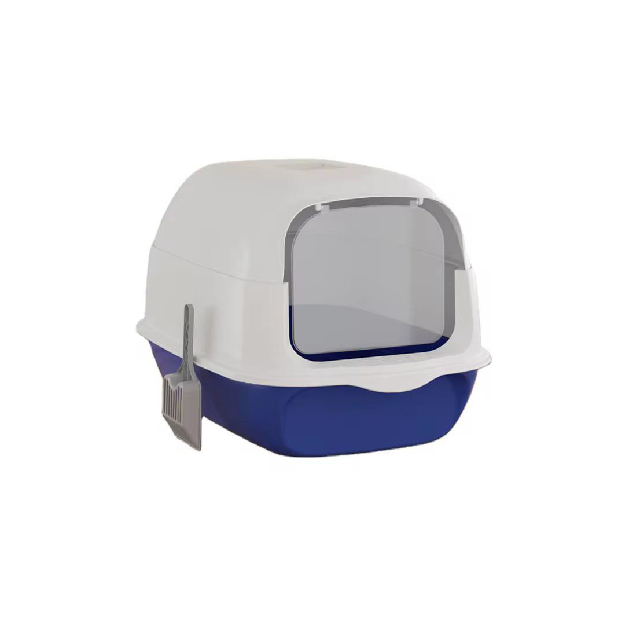 Saas Enclosed Cat Litter Box 50x35x33 Cm (Blue)