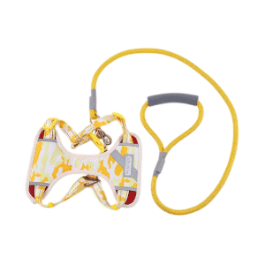 Saas Dog Mesh Harness (L)+ Round Leash - Yellow