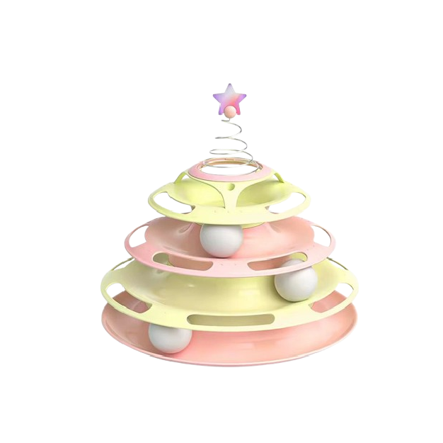 Saas Cat Tower Playing Toy No#7 (Pink)