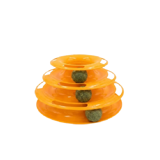 Saas Cat Tower Playing Toy With Catnip Ball No#6 (Orange)