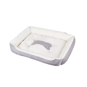 Saas Rectangle Pet Beds (S 50x38x15 CM, M 60x45x15 CM, L 70x50x15 CM) (Milk Gray)
